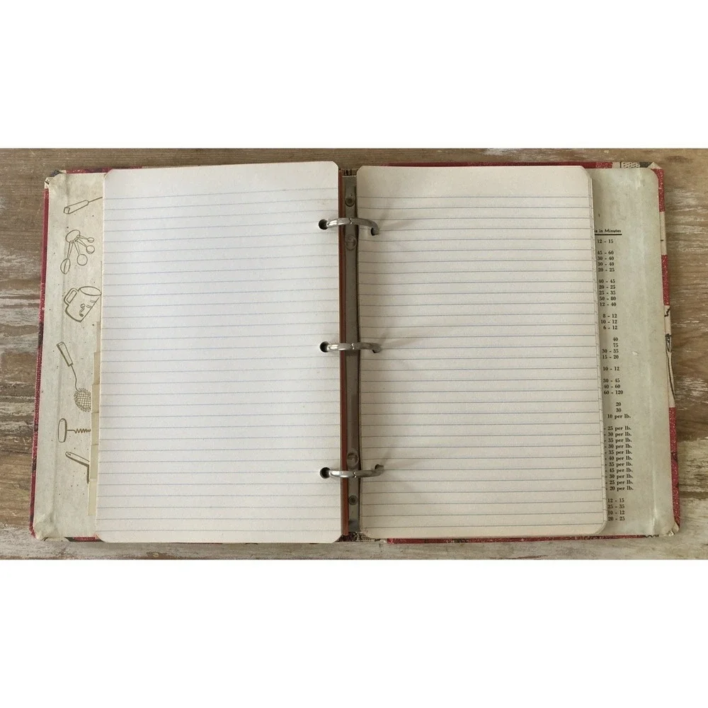 Vintage kitchen cooking storage loose leaf notebook  My Recipie Book 1950s 1960s